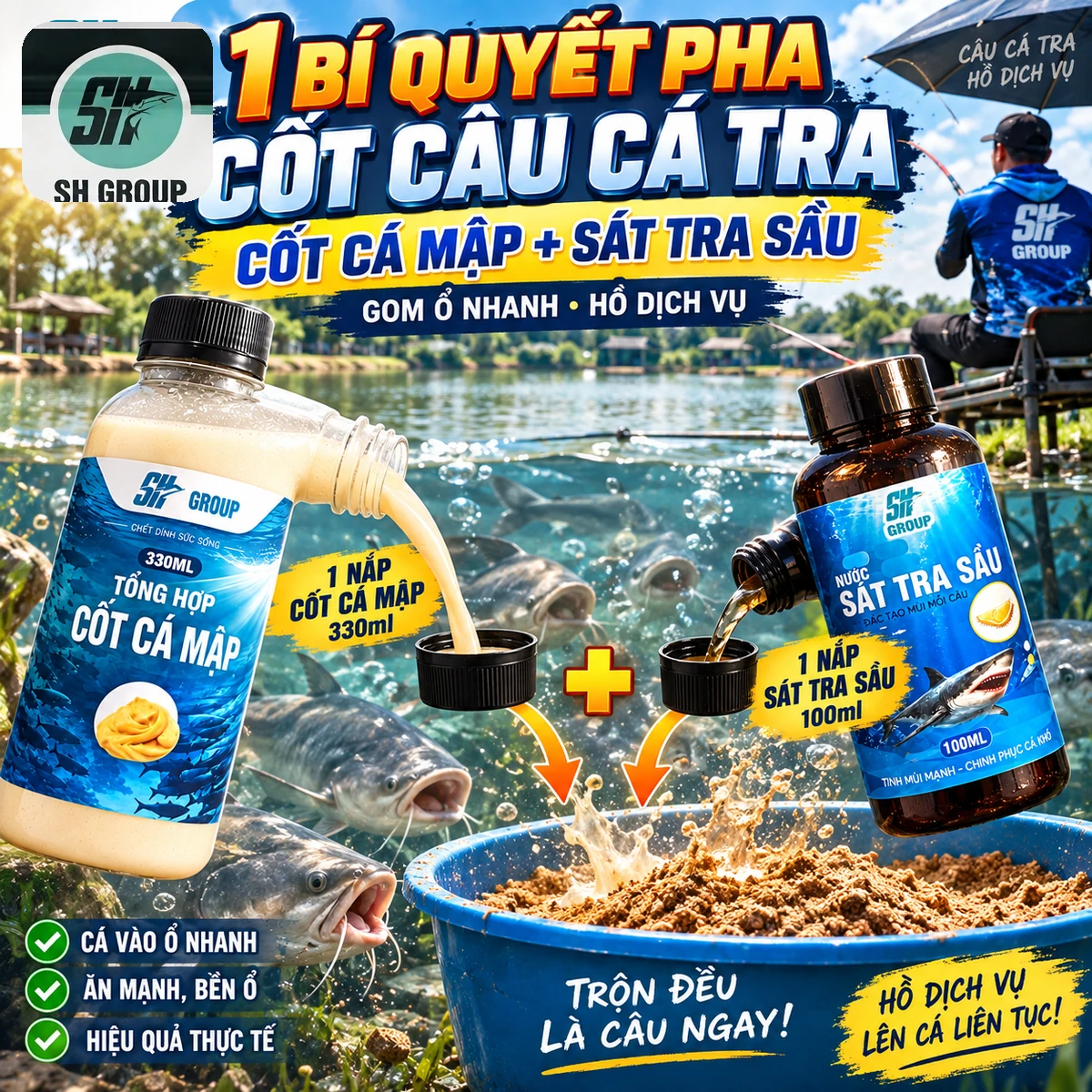 anner tinh mùi và cốt câu cá tra SH Group đánh thức bản năng săn mồi tại shfishing.vn