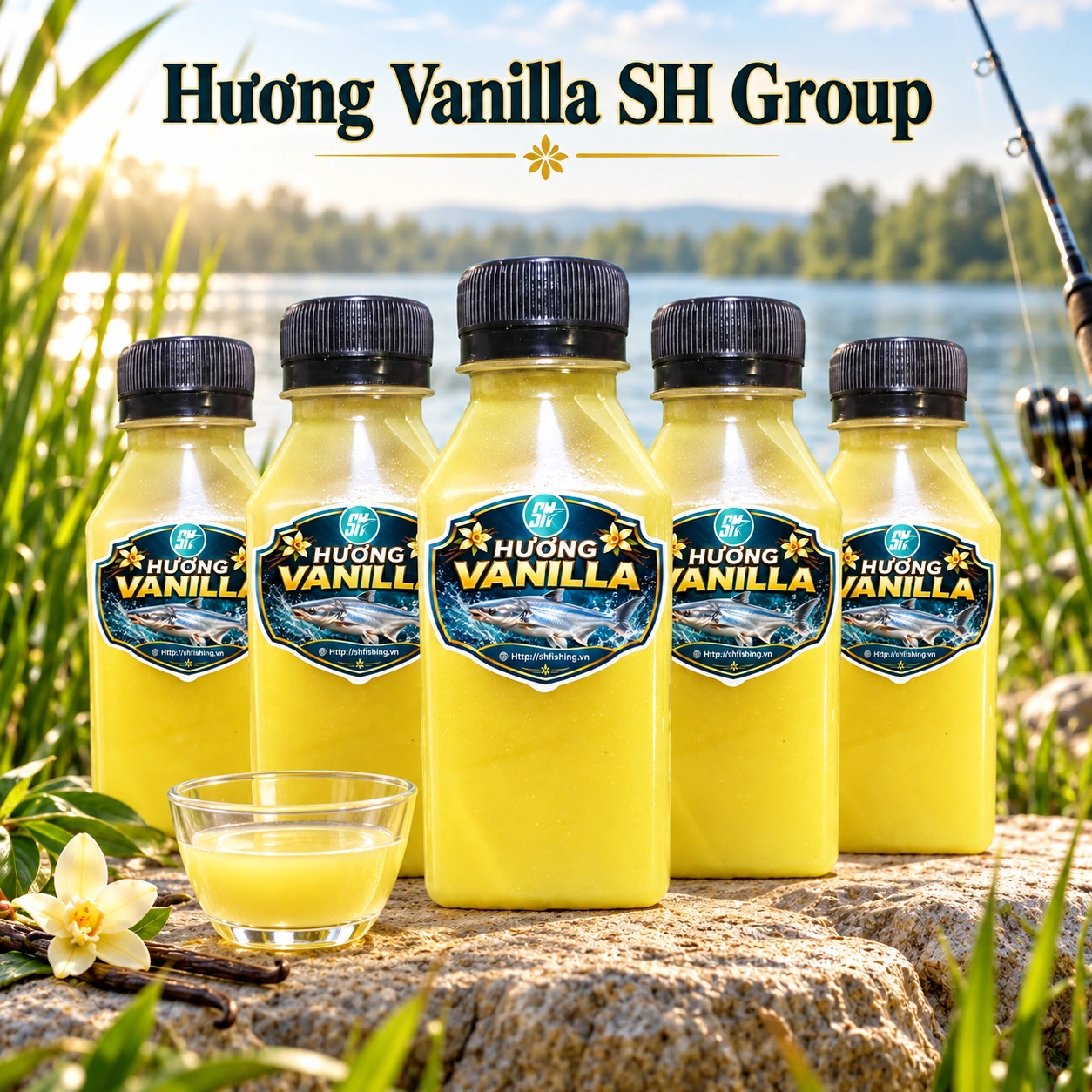 Hương vanilla câu cá SH Group với 5 chai sản phẩm