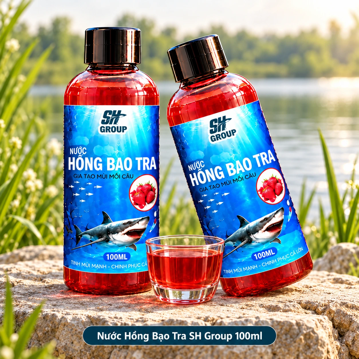 Nước Hồng Bạo Tra SH Group 100ml – Phối Cảnh Hai chai Nước Hồng Bạo Tra SH Group 100ml phối cảnh sản phẩm