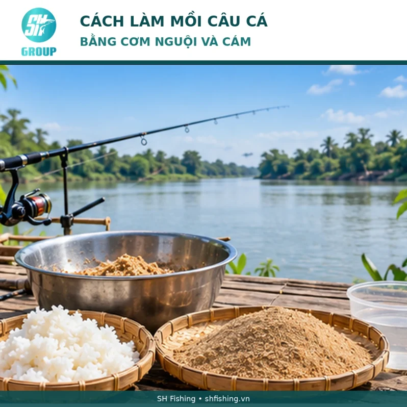Cách làm mồi câu cá bằng cơm nguội và cám