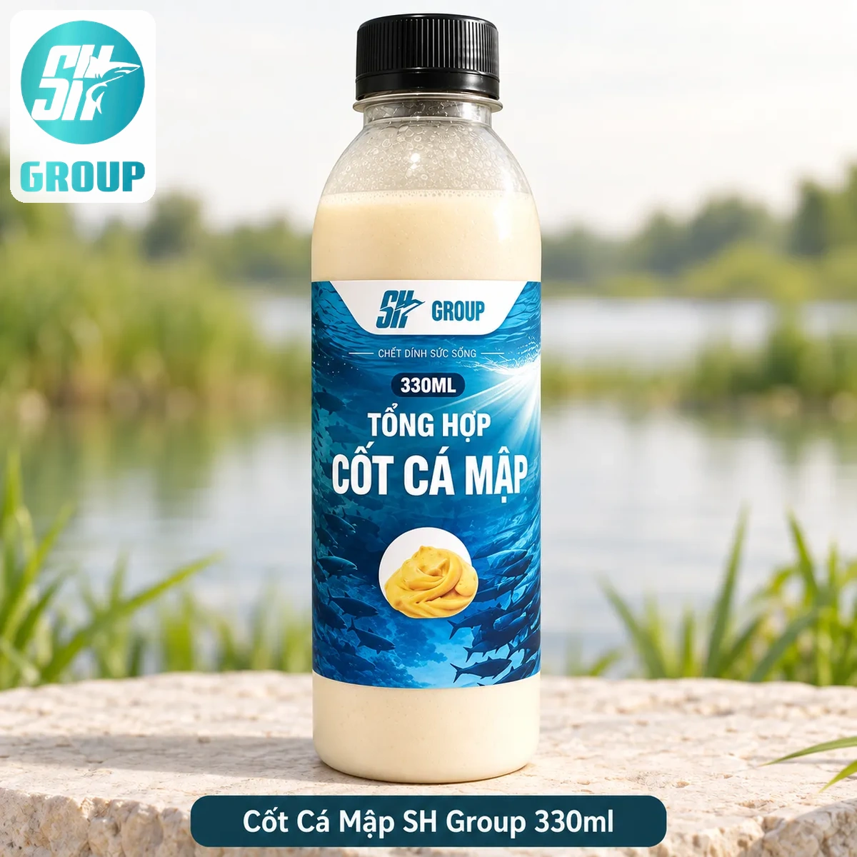 Cốt Cá Mập SH Group 330ml dùng phối mồi câu cá tra